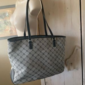RALPH LAUREN RL TOTE PURSE - BLUE/GRAY